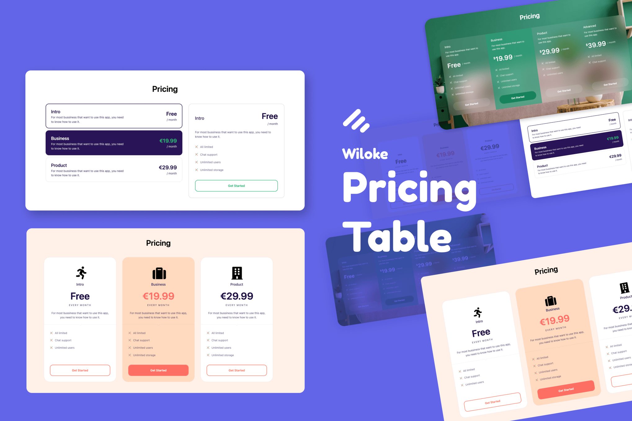 Wiloke Pricing Table Addon for Elementor