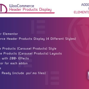 WooCommerce Header Products Display for Elementor