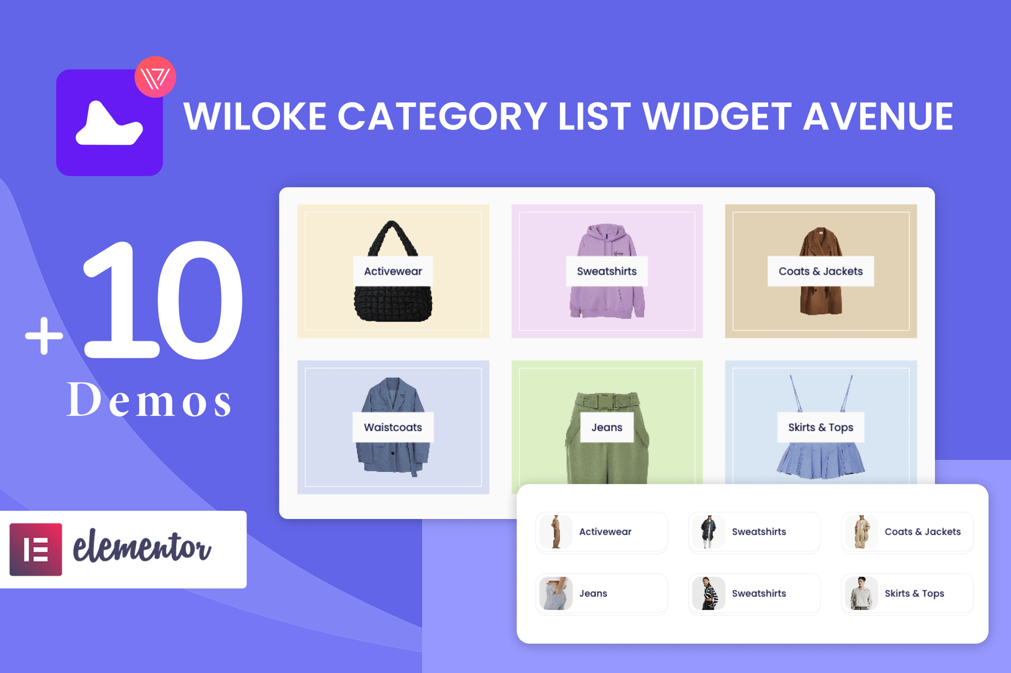 Wiloke Categories List Avenue Widget for Elementor