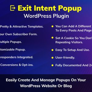 Exit Intent Popup WordPress Plugin