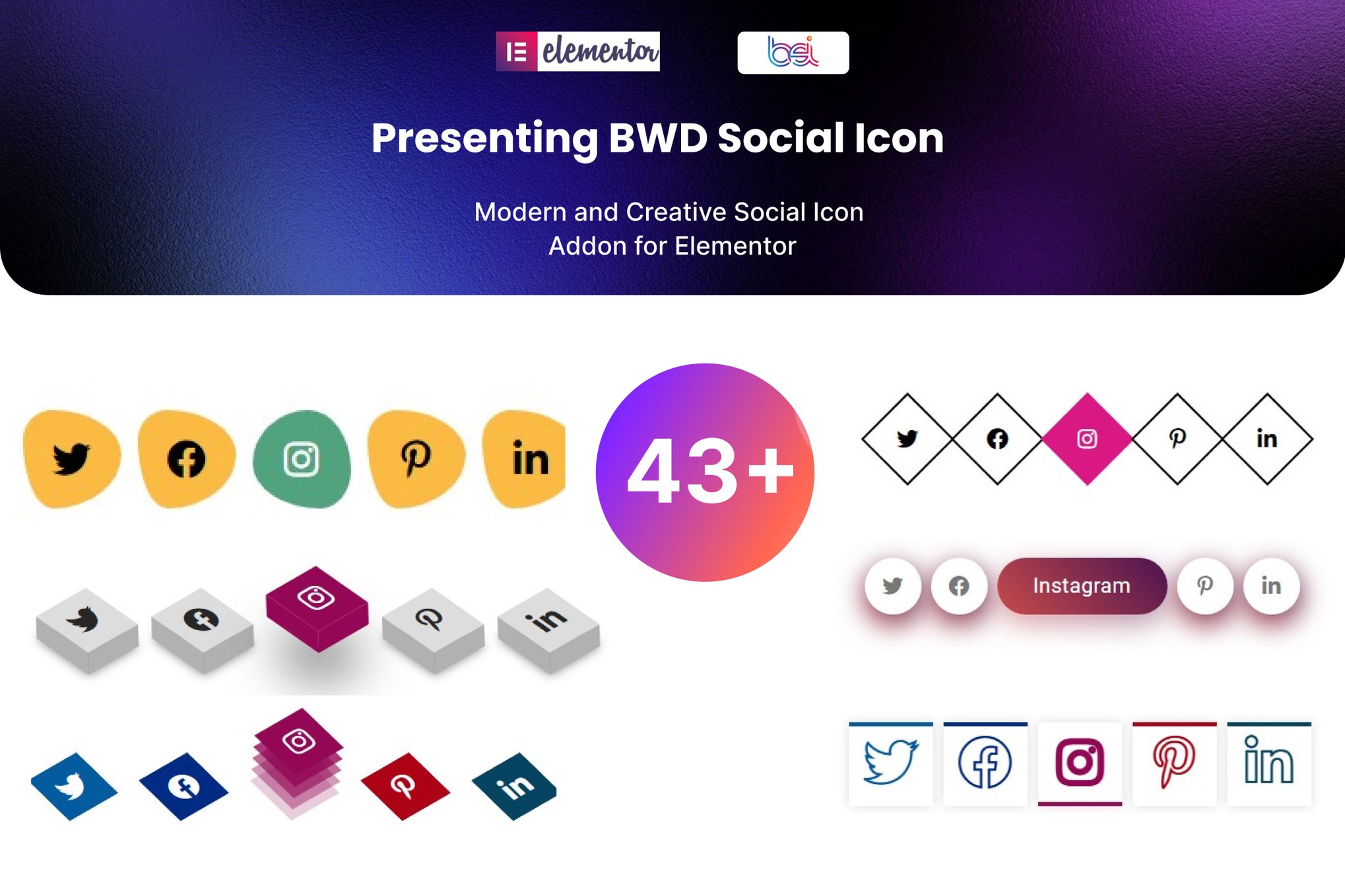 Social Media Icon addon for elementor